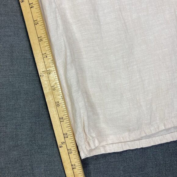 Tahari Linen Wide Leg Cropped Pants Women XL High Rise Pockets Cottage Core Boho - Picture 13 of 15